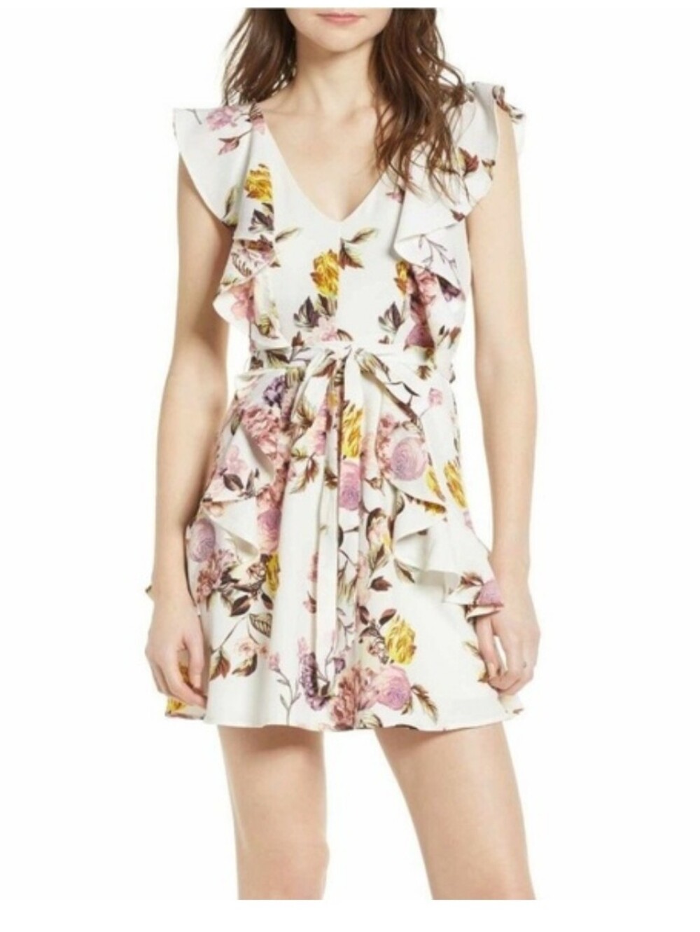 Leith Floral Ruffle Dress Size L